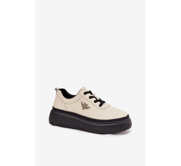 Dámské polobotky model 21463080 Světle béžová s černou - VINCEZA