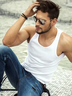 Pánské tílko bez potisku bílé FashionStreet RX3497