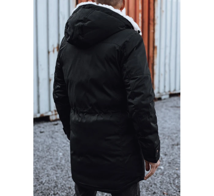 Pánská zimní bunda parka s kapucí černá FashionStreet TX4933