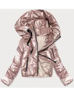 Krátká dámská bunda v perleťově růžové barvě (B8138-51) Krátká dámská bunda v perleťově růžové barvě (B8138-51)