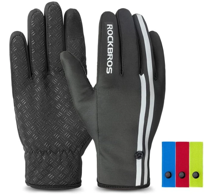 Rockbros zimní cyklistické rukavice S077-7 černé M