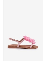 Dámské sandály Ploché S Ozdobnými Růžové model 21961058 - Boto