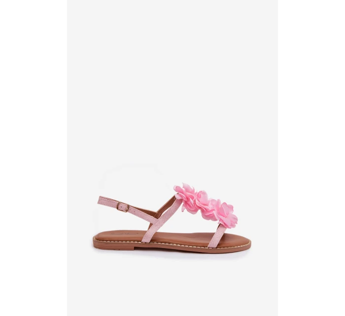 Dámské sandály Ploché S Ozdobnými Růžové model 21961058 - Boto