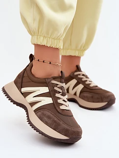 Dámské semišové tenisky na platformě Vinceza 41521 Hnědé