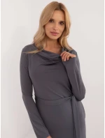 Šaty LK SK model 20546682 tmavě šedé - FPrice Šaty LK SK model 20546682 tmavě šedé - FPrice