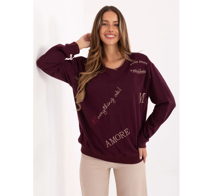 Bluza RV BL model 21717715 bordowy - FPrice Bluza RV BL model 21717715 bordowy - FPrice