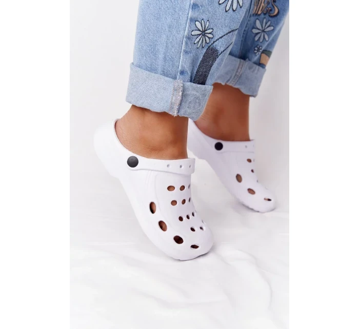 Dámské Nazouváky Bílé Pěnové Crocsy EVA Dámské Nazouváky Bílé Pěnové Crocsy EVA