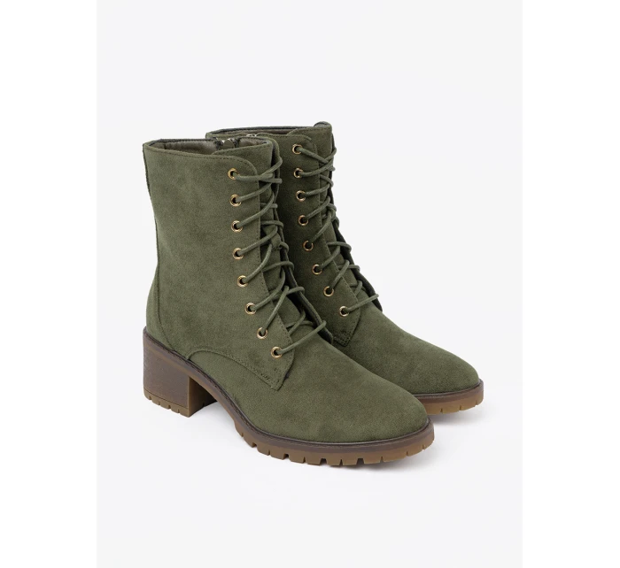 Praktické zelené dámské kotníčkové boty platforma Praktické zelené dámské kotníčkové boty platforma