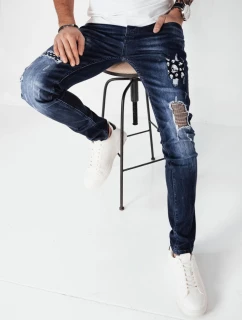 Pánské tmavě modré džínové kalhoty FashionStreet UX4148