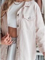 Dámská košilová bunda OVERBOR růžová FashionStreet TY4888