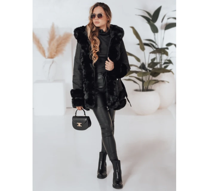 CITYGLANCE dámská zimní bunda s umělou kožešinou černá FashionStreet TY5045