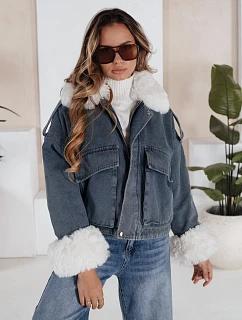 Zimní džínová bunda s kožešinou modrá FashionStreet TY5160