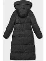 Dlouhá černá hrubší dámská bunda s kapucí model 21246152 - J.STYLE Dlouhá černá hrubší dámská bunda s kapucí model 21246152 - J.STYLE