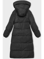 Dlouhá černá hrubší dámská bunda s kapucí (5M3163-392) Dlouhá černá hrubší dámská bunda s kapucí (5M3163-392)