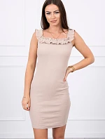 Španělské šaty s volánky béžové