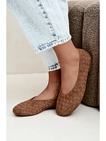 Kožené rovné baleríny Camel Larelle