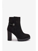 Dámské kotníkové boty Zayna na sloupku – černé Dámské kotníkové boty Zayna na sloupku – černé