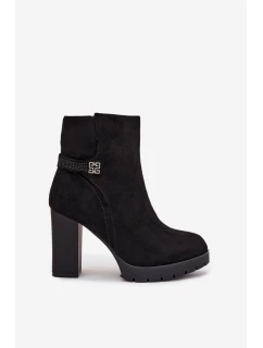 Dámské kotníkové boty Zayna na sloupku – černé