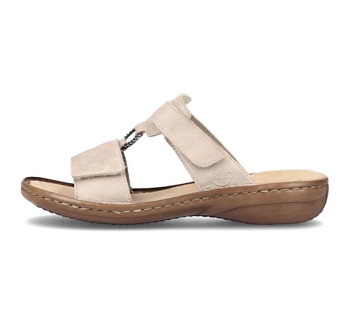 Pohodlné žabky Rieker W RKR681 beige Pohodlné žabky Rieker W RKR681 beige