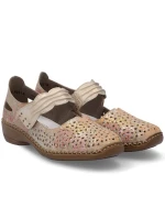 Dámská kožená prolamovaná obuv na suchý zip model 22021923 - Rieker