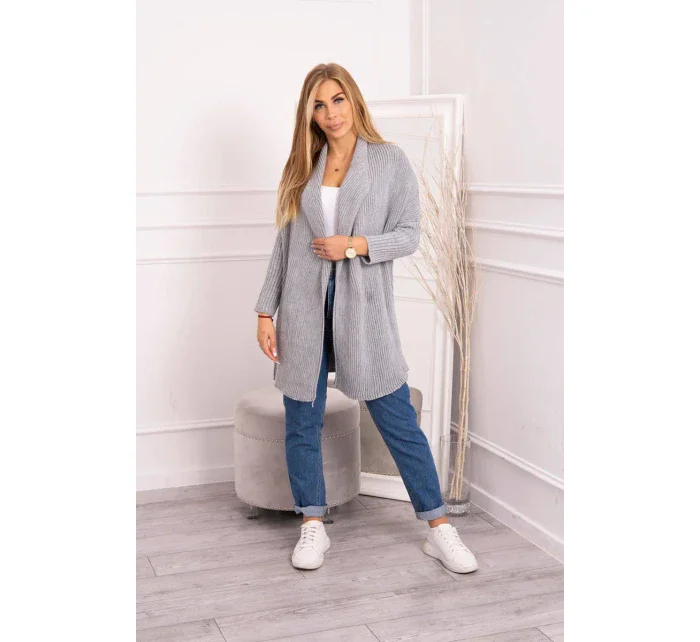 Svetr s netopýřími rukávy světle šedý