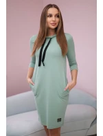 Šaty vázané u krku tmavě mátové Šaty vázané u krku tmavě mátové