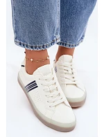 Eko kožené dámské tenisky Big Star model 22074741 Bílé - Big Star Shoes Eko kožené dámské tenisky Big Star model 22074741 Bílé - Big Star Shoes