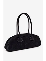 Bagetová Kabelka z Napodobeniny Semiše Přívěsek Jezevčík Černá Annette