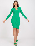 Zelené vypasované proužkované šaty Risa