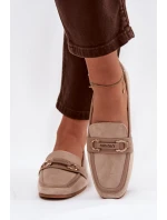Dámské mokasíny / loafersy s ozdobným detailem – béžové Evelora Dámské mokasíny / loafersy s ozdobným detailem – béžové Evelora