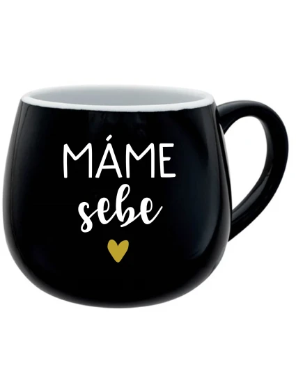 MÁME SEBE - černý keramický hrníček 300 ml MÁME SEBE - černý keramický hrníček 300 ml