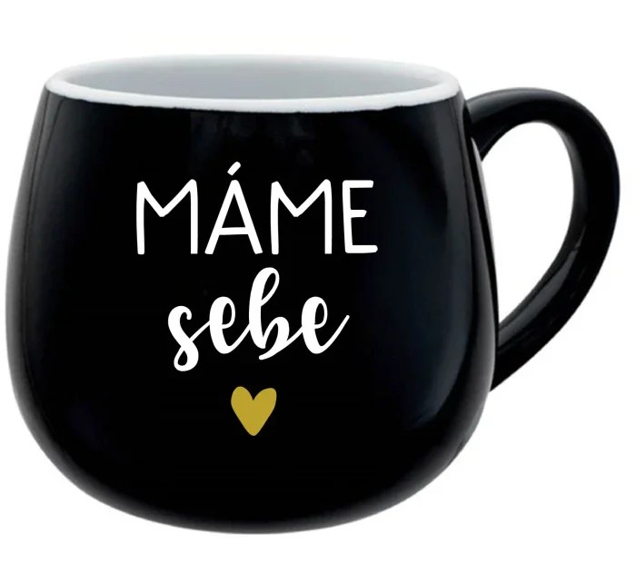 MÁME SEBE - černý keramický hrníček 300 ml MÁME SEBE - černý keramický hrníček 300 ml