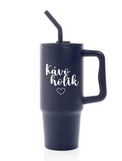 KÁVOHOLIK - modrý cestovní termohrnek 900 ml