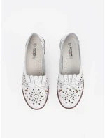 Jedinečné bílé  polobotky dámské bez podpatku