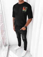 Pánské tričko s potiskem černé FashionStreet RX5304