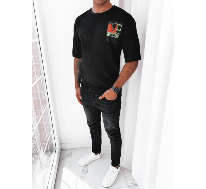 Pánské tričko s potiskem černé FashionStreet RX5304