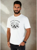 Pánské bílé tričko s potiskem Dstreet model 21973778 - FashionStreet