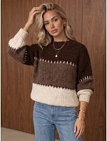 Sweter damski w brązowy model 22542371 - FashionStreet Sweter damski w brązowy model 22542371 - FashionStreet