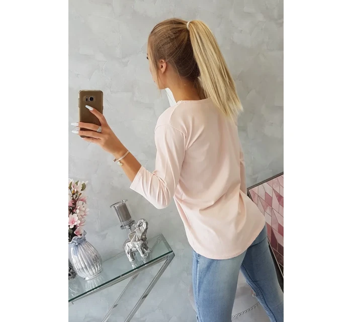 Letní dívčí halenka s potiskem pudrově růžová