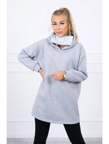 Zateplená mikina s kapucí šedá