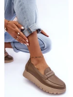 Kožené polobotky na platformě s ozdobou model 21634887 - Boto