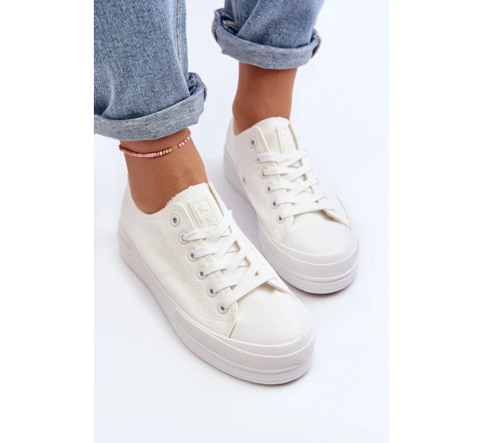 Dámské bílé látkové tenisky Staneva