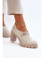 Dámské lodičky na vysokém podpatku světle béžové model 21651896 - Boto