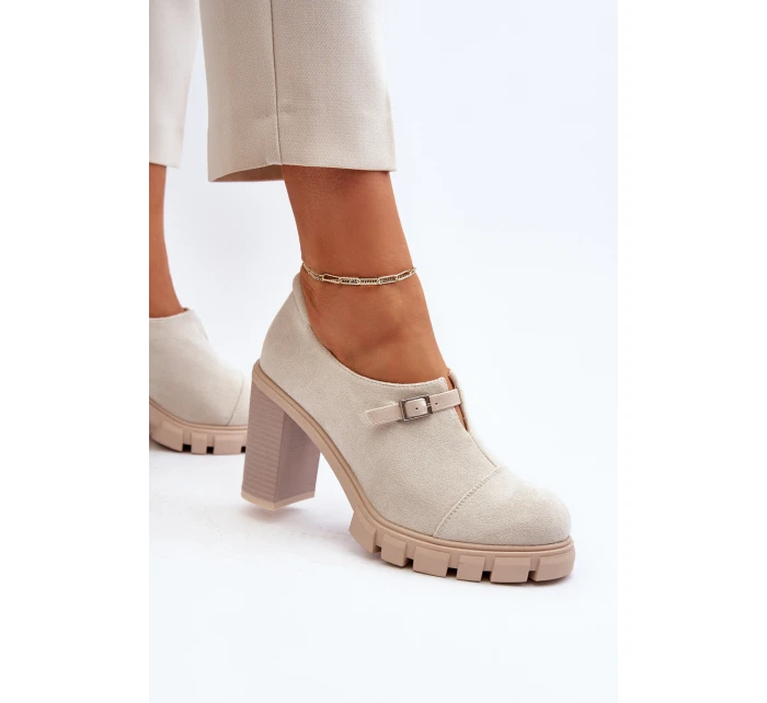 Dámské lodičky na vysokém podpatku světle béžové model 21651896 - Boto