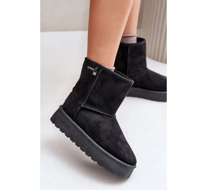 Vysoké dámské sněhule na platformě Big Star OO274898 černé