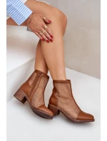 Síťované Dámské Boty Na Podpatku Hnědé Lithyia Síťované Dámské Boty Na Podpatku Hnědé Lithyia