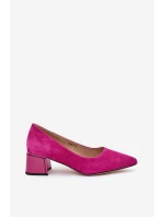 Semišové Hladké Lodičky S   Fuchsie model 21686681 - VINCEZA