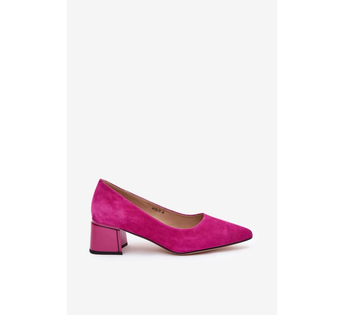 Semišové Hladké Lodičky S   Fuchsie model 21686681 - VINCEZA