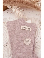 Teplé vlněné dámské ponožky s výšivkou béžové