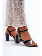 Sandály na vysokém podpatku z ekologické kůže Black Abilica Sandály na vysokém podpatku z ekologické kůže Black Abilica